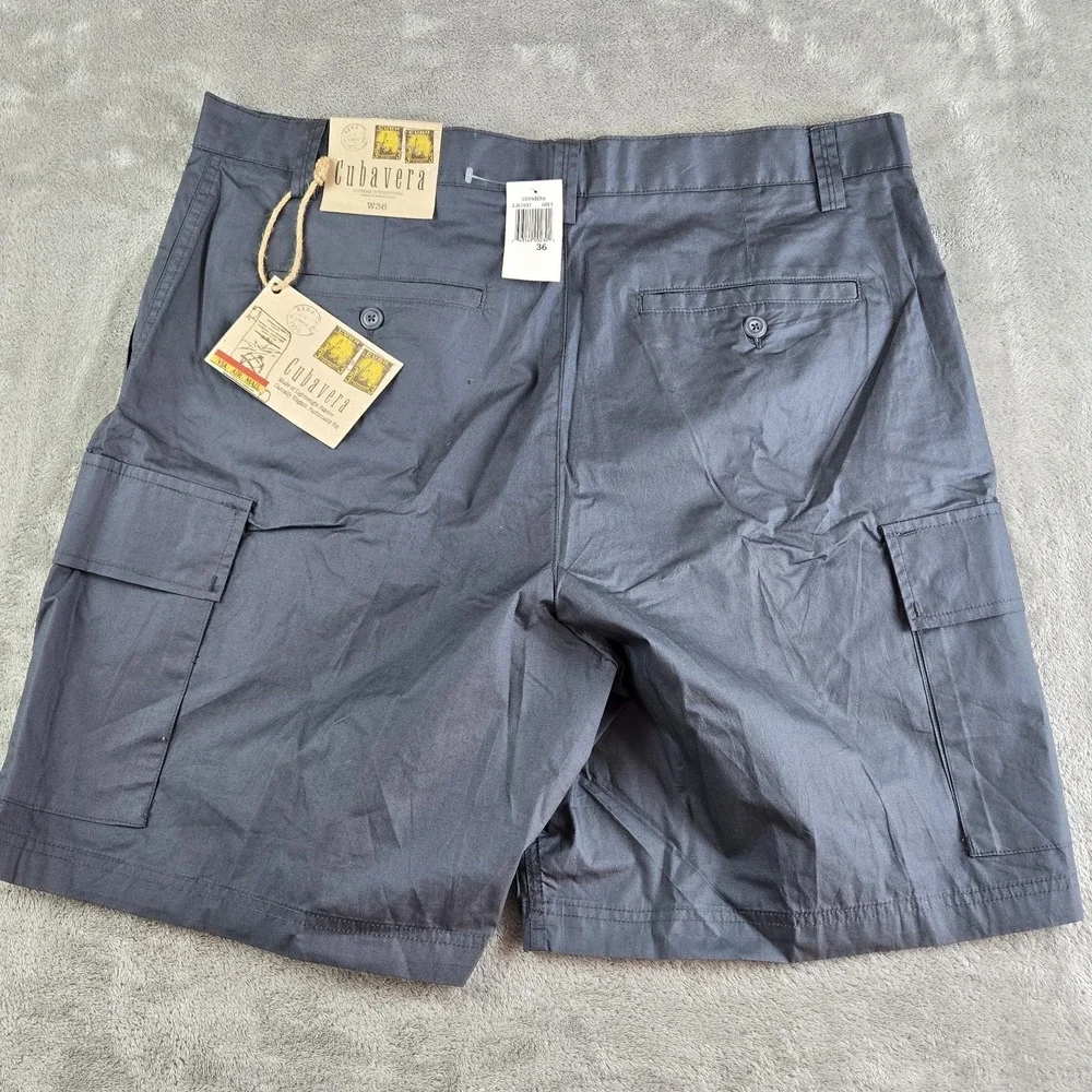 Cubavera Shorts Mens 36x9 Blue Cargo Pockets Flat‎ Front Outdoor Casual NEW